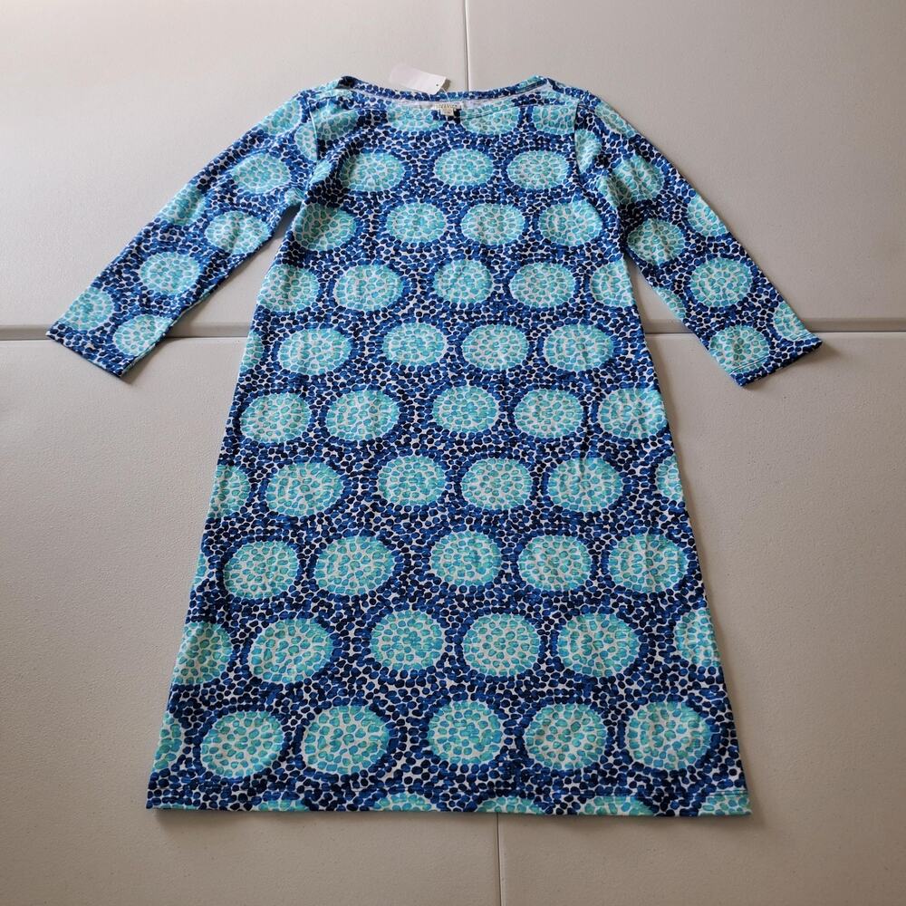 Capelton Road Dress Womens XS Blue Boat neck Long Sleeve Cotton Breathable Beach